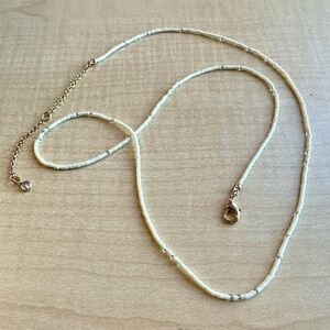Beachy Cream Beaded Long Necklace